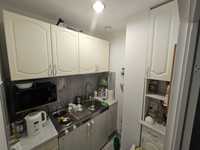 Wyposażenie małej kuchni , meble kuchenne sprzęt AGD używane szafki