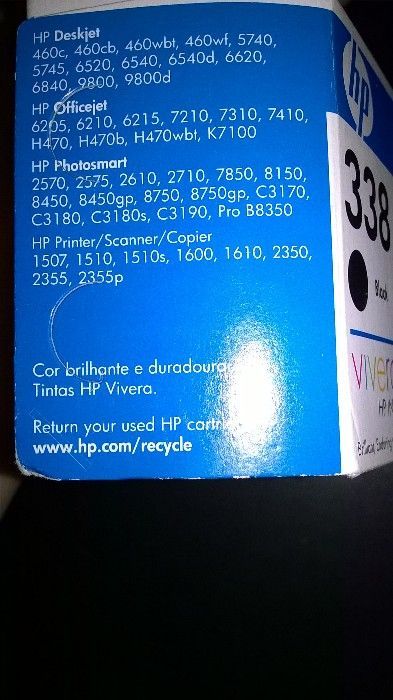 2 tinteiros HP Black 338 e 339 - nas embalagens originais (seladas)