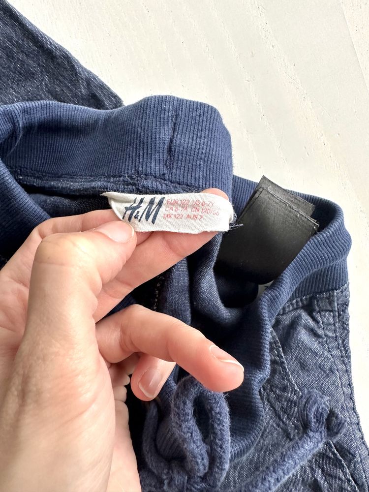 Spodnie jeansowe joggery z łatami 116-122cm 6-7lat H&M #1483