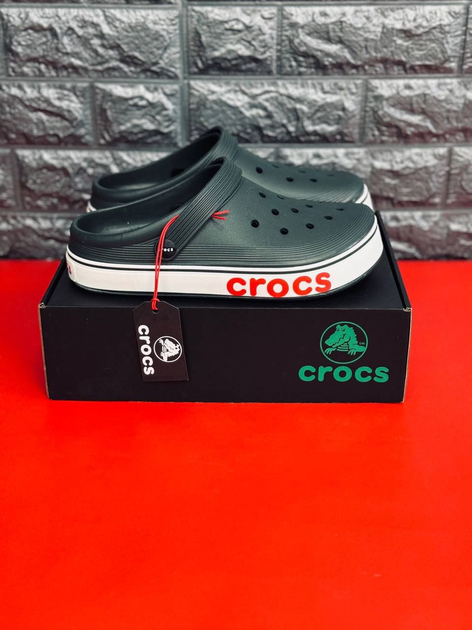 Мужские Crocs хаки летние стильные топовые кроксы уличные
