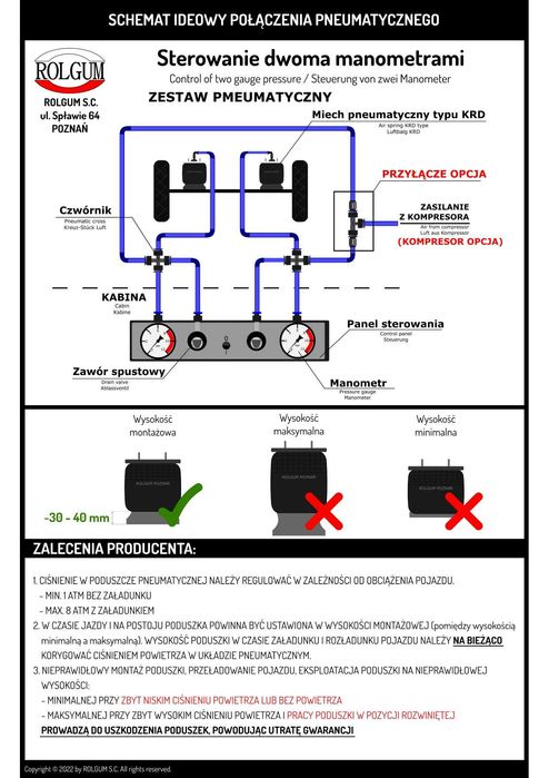 Poduszki pneumatyczne Renault Master  od X 24r.  RM-4 KRD-1