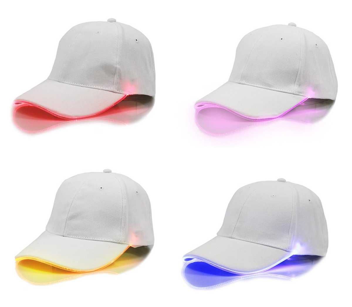 NOWE! Czapka z daszkiem bejsbolówka świecąca LED RGB na baterie