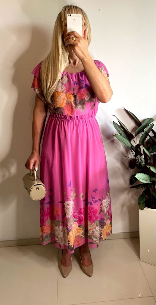 Sukienka plus size 2xl 3xl 44 46 42 wesele chrzciny wieczorowa wyszczu