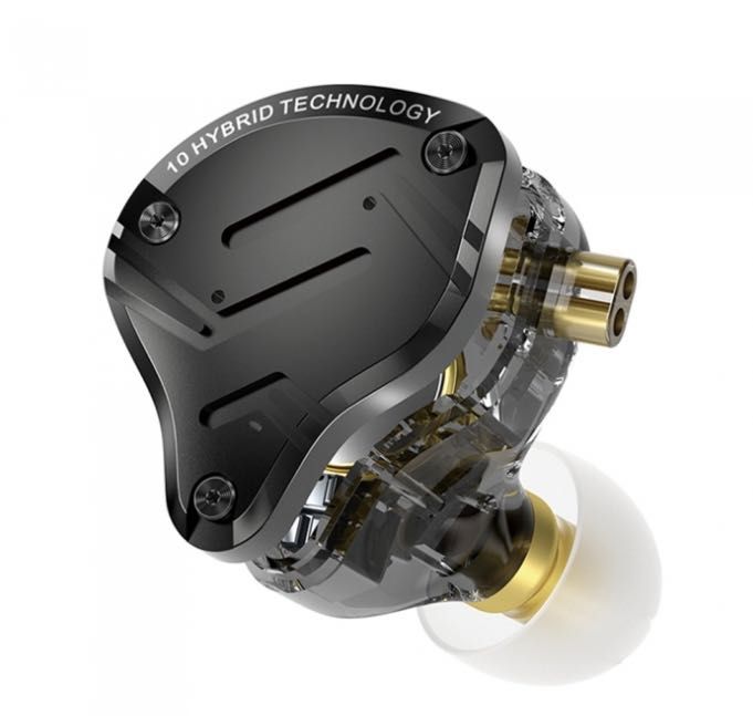 Słuchawki dokanałowe KZ ZS10 PRO X black, czarne, nowe, zafoliowane