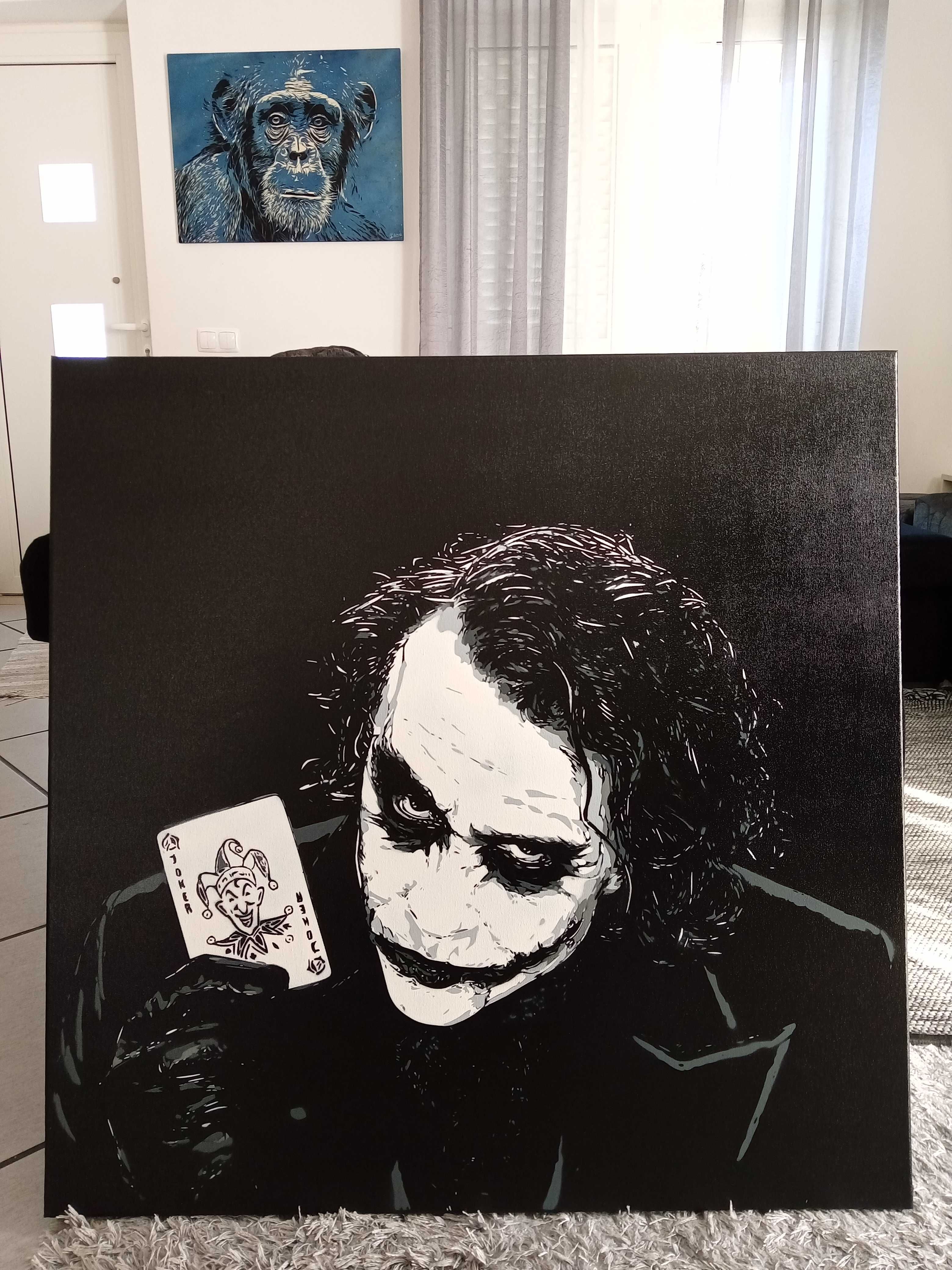 Joker Heath Ledger pintura original em tela
