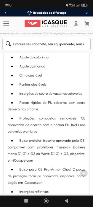 Casaco mota Dainese Senhora 42