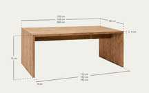 Mesa de madeira maciça de 120x80cm