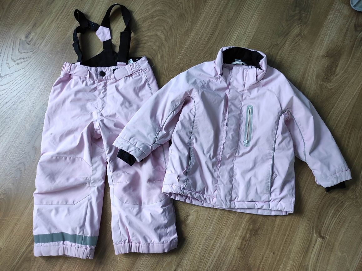 H&M Jasno różowy kombinezon 104 kurtka i spodnie
