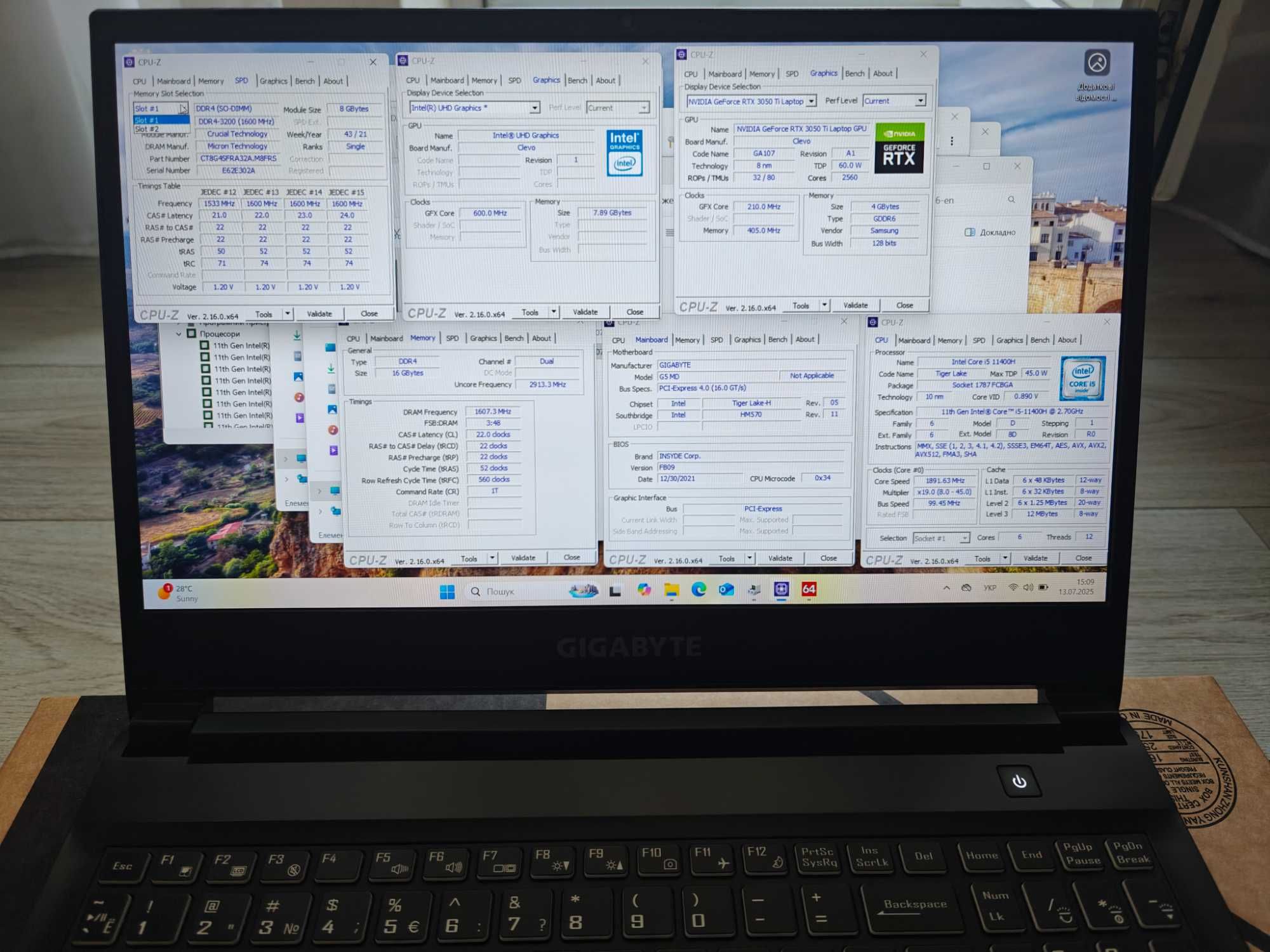 Ноутбук Gigabyte G5 MD, RTX 3050TI