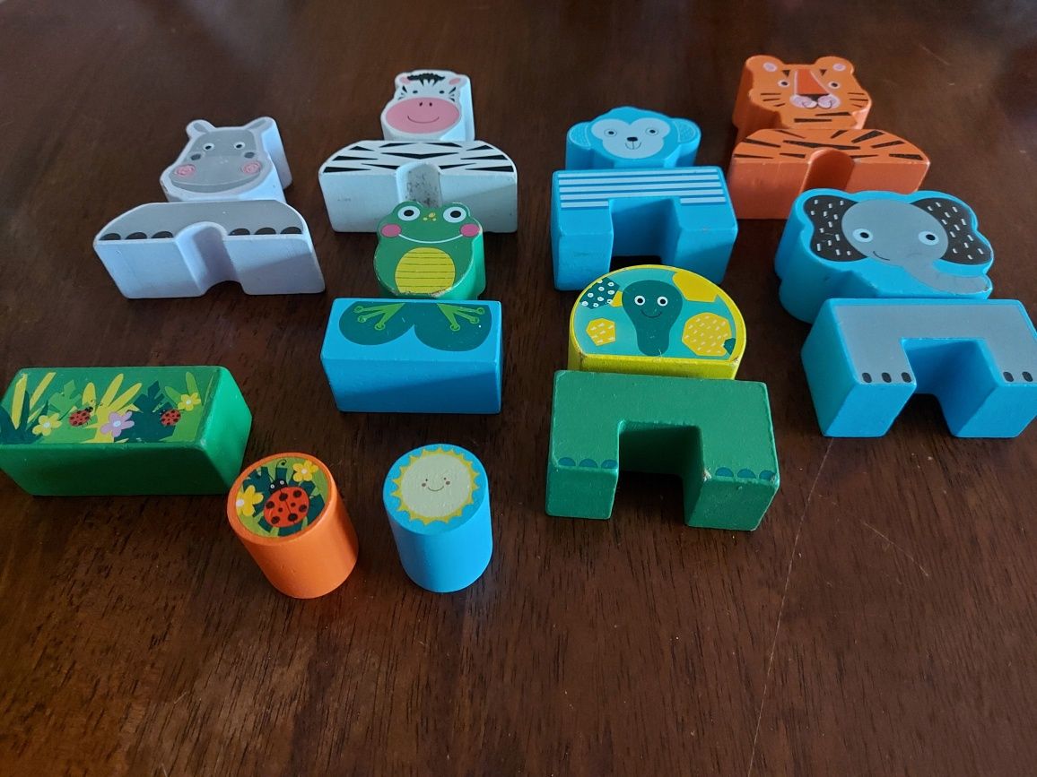 Drewniane klocki Jungle Safari Blocks