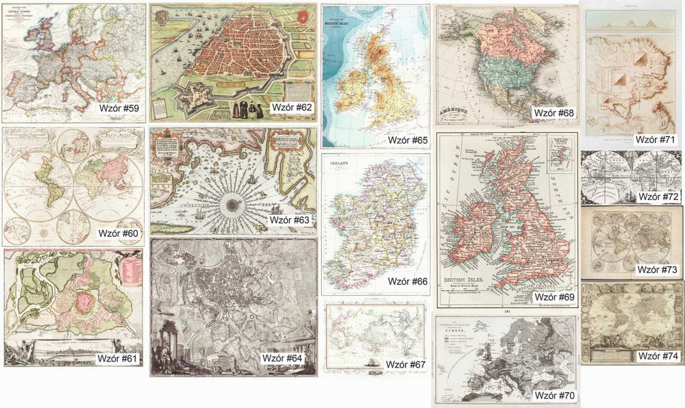 Plakat Poster Obraz Tapeta Vintage Mapa Historyczna Świata Państwa