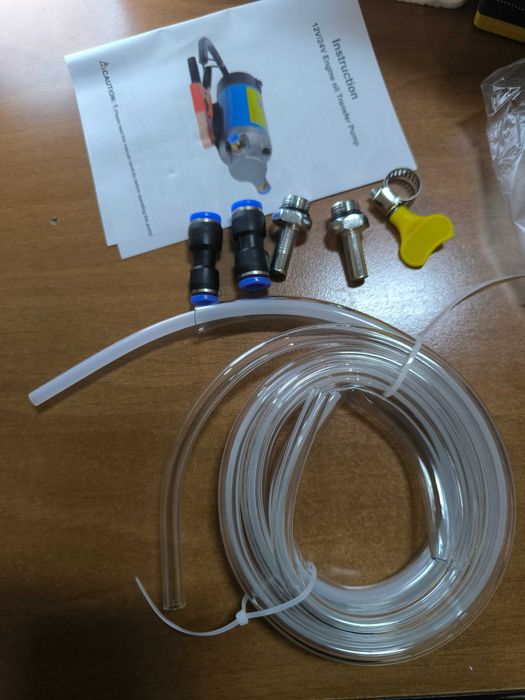 Насос 12V 100W для відкачки мастила оливи через щуп з крокодилами