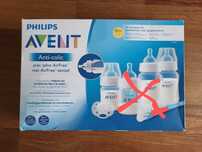Nowy! Niekompletny zestaw Philips Avent, 2 buteleczki i smoczek