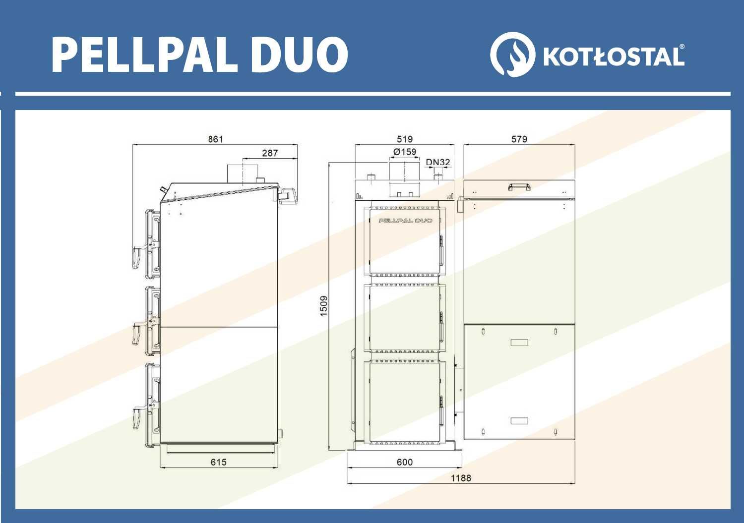 Kocioł na pellet PELLPAL DUO o mocy 18 kW - EcoDesign - sterownik LCD