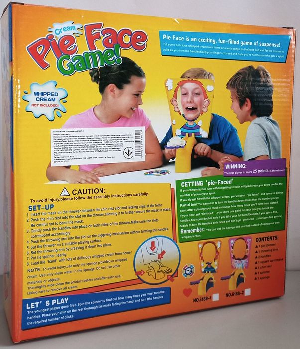 Сливки в лицо Торт в лицо Развлекательная игра для компании.