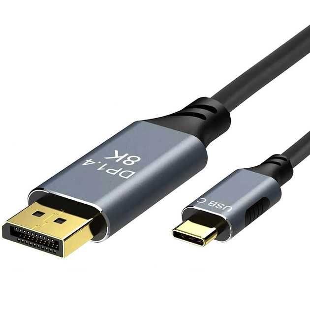 Кабель U&P USB 3.1 Type-C - Displayport v1.4 4k 120Hz 2м для Mac / PC