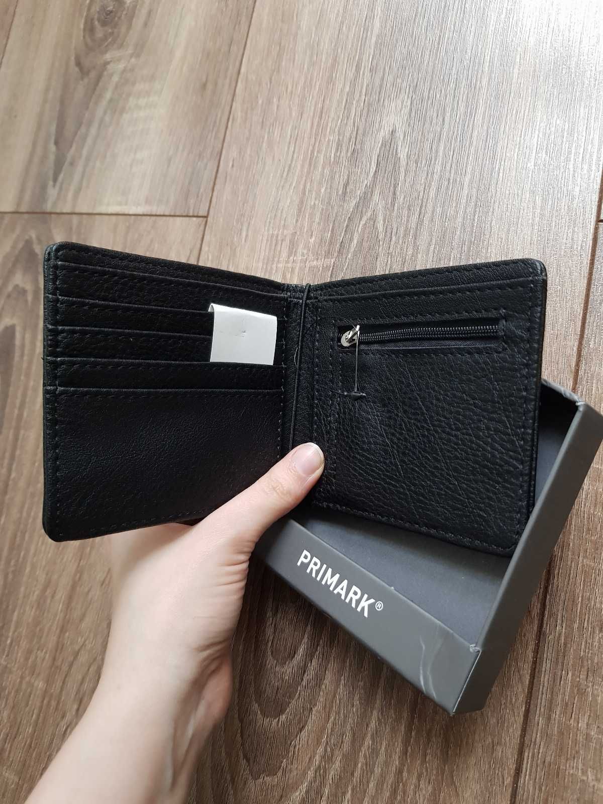 Primark czarny portfel Berlin elegancki nowy