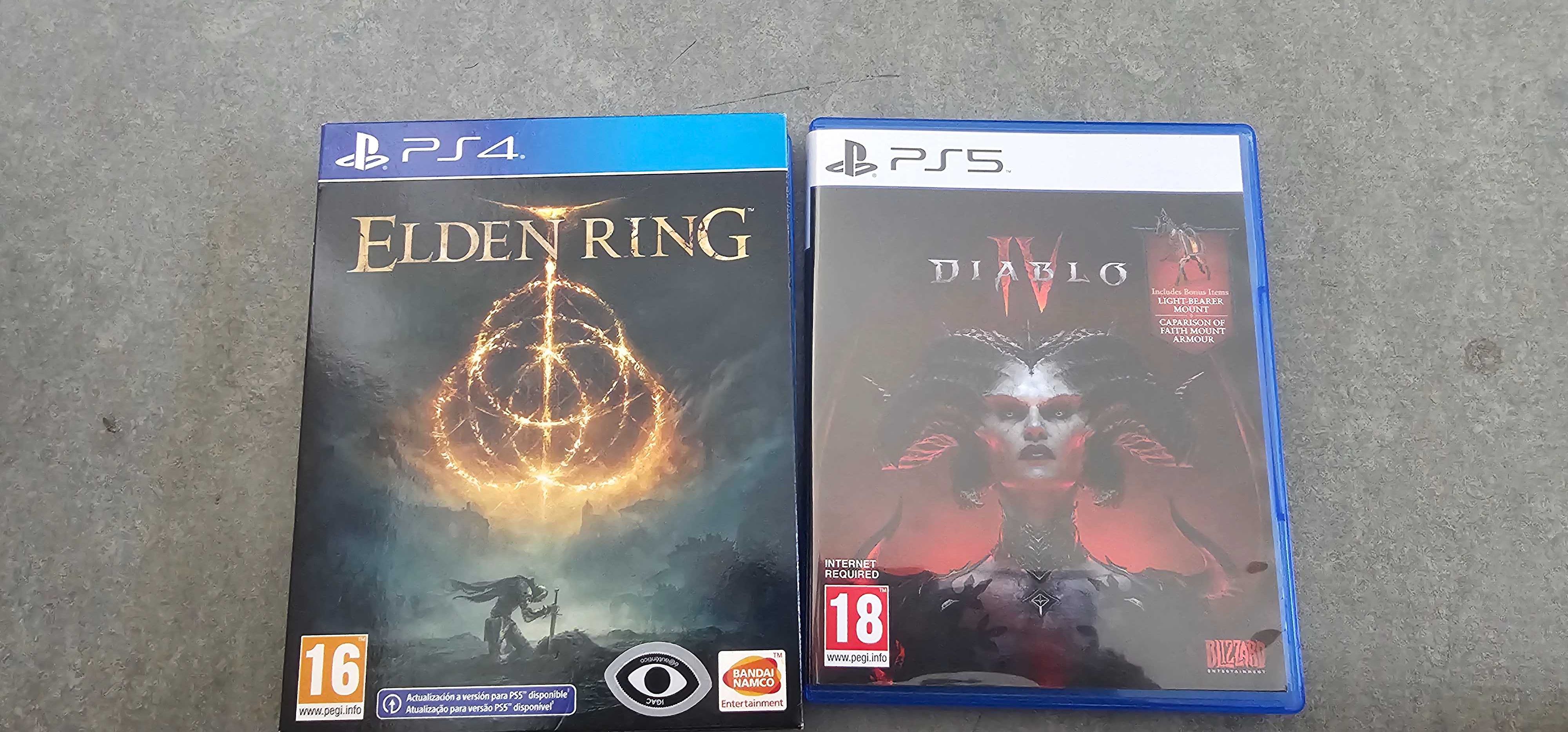Vendo jogo Elden Ring e Diablo 4