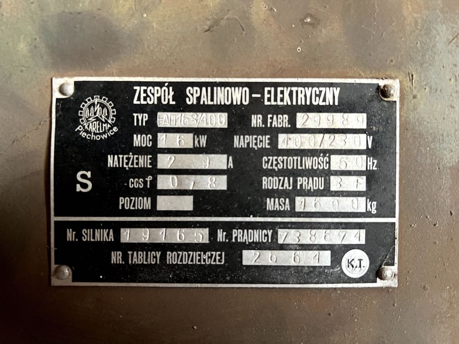 Agregat prądotwórczy 16KW na kołach wojskowy