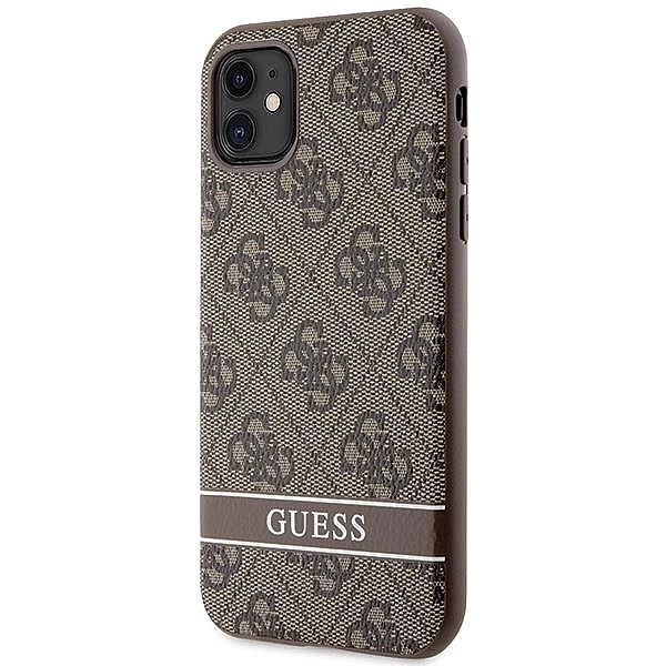 Etui Guess 4G Stripes na iPhone 11 / Xr - brązowe