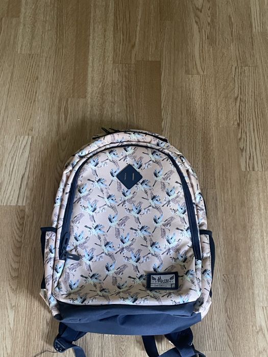 Рюкзак Hash — новый, персиковый с принтом птиц, вместительный -499 грн