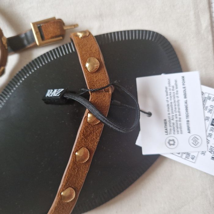 Zara sandały płaskie 40 zamszowy skora naturalna