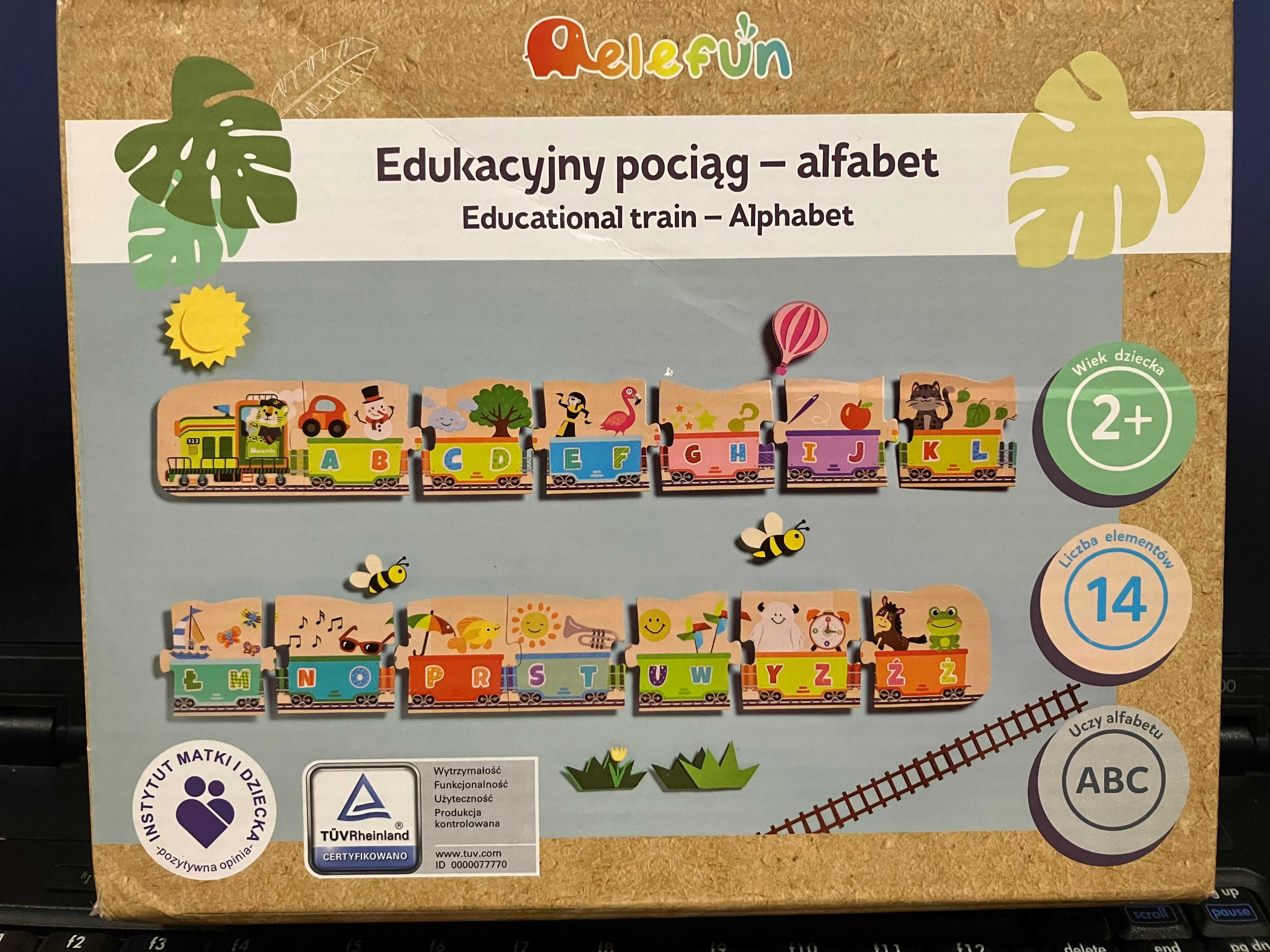 puzzle pociąg alfabet elefun 190 cm