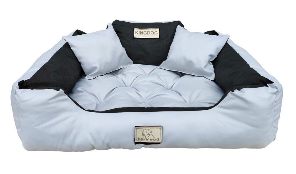 legowisko dla psa 115x95 cm personalizowane wodoodporne jasnoszare