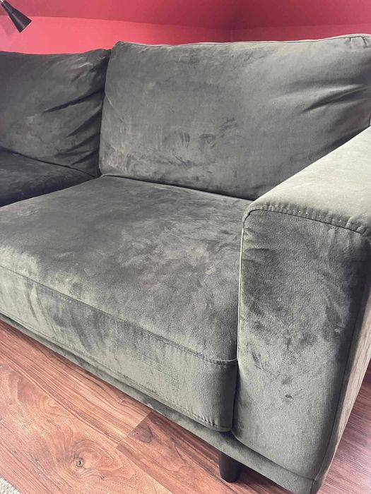 Sofa zielona welurowa