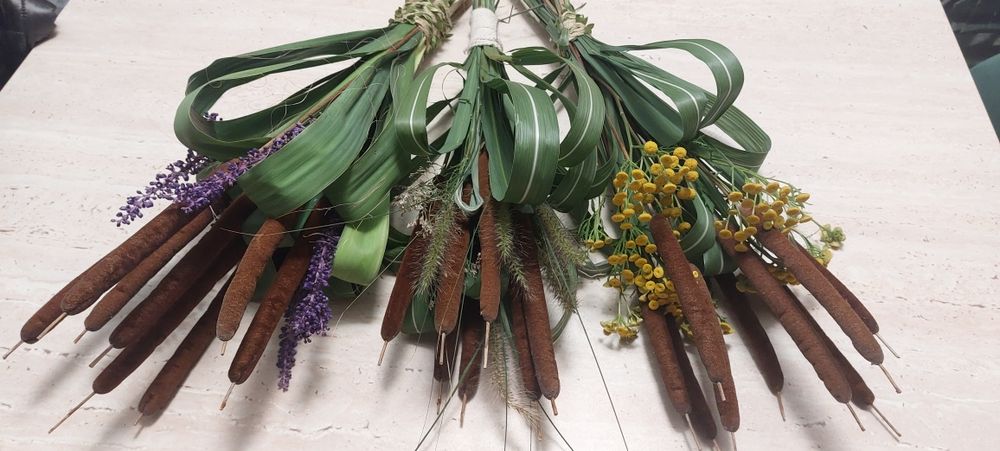 Bukiet  suszone trawy pałka wodna Bohok