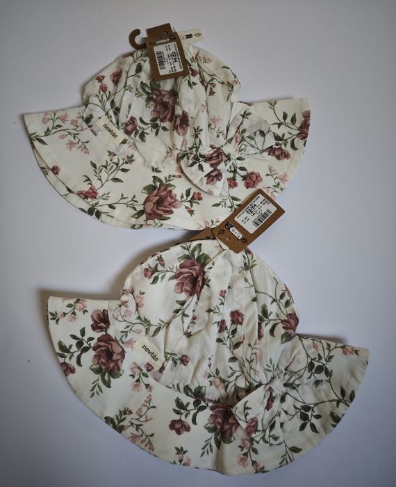 Newbie nowa czapka kapelusz 52 54 kwiaty kwiatki
