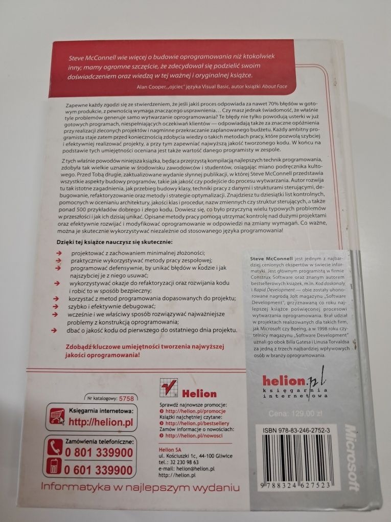 Cod doskonały Jak tworzyć oprogramowanie pozbawione błędów S. McConnel
