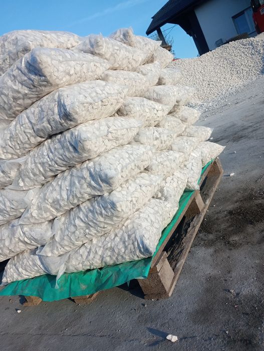 Grys biały 16-32mm kruszywo ozdobne kamień dekoracyjny , kora sosnowa