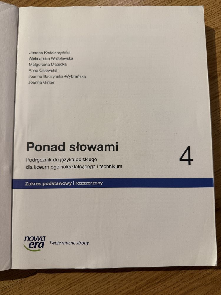 Ponad słowami 4 podręcznik / zbior zadań z matematyki 4