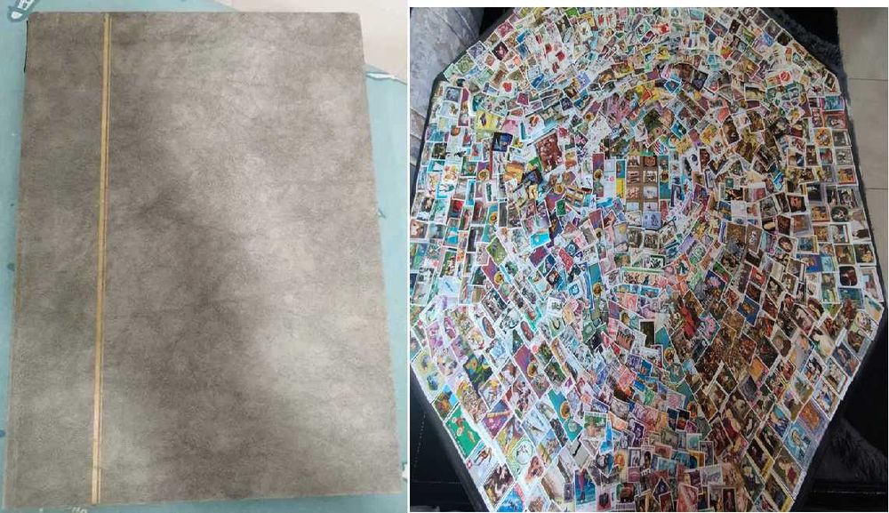 ÁLBUM FILATÉLICO + Lote "GIGANTE SELOS MUNDIAIS de Qualidade