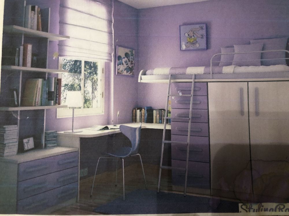 Меблі в дитячу кімнату( кровать, шафа, стіл)