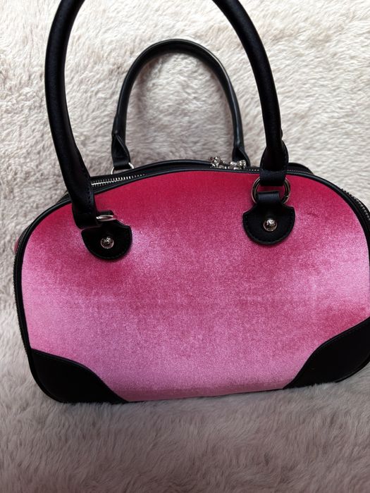 Różowa Torebka Juicy Couture Welurowa Hollyhock Bowling Bag