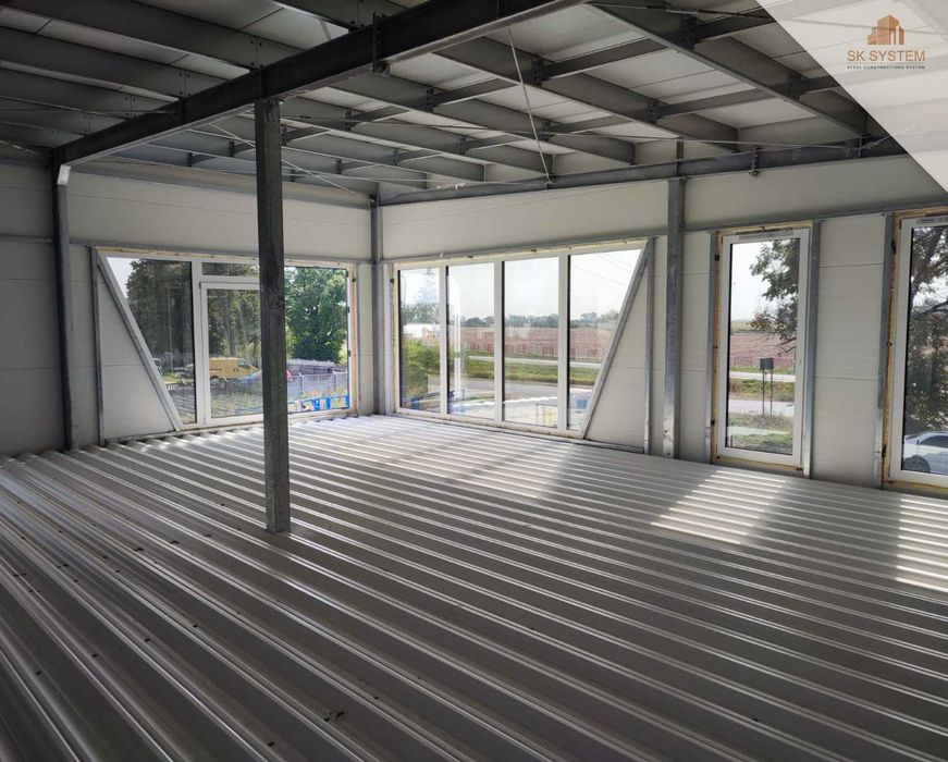 Hala 470 m2 stalowa magazyn warsztat płyta konstrukcja SK SYSTEM