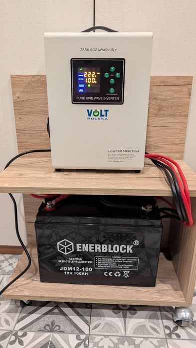 Комплект ДБЖ інвертор Volt Polska SINUS PRO 1200E Plus AGM 12 v 100aH