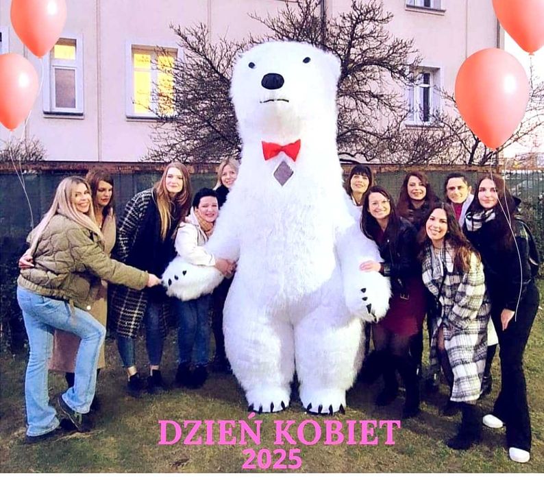 Biały Miś na imprezę Żywe Maskotki Animacje