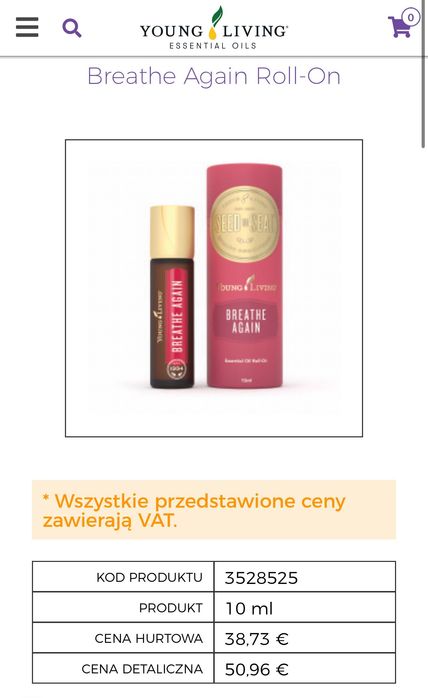 Breathe Again olejek eteryczny Young Living