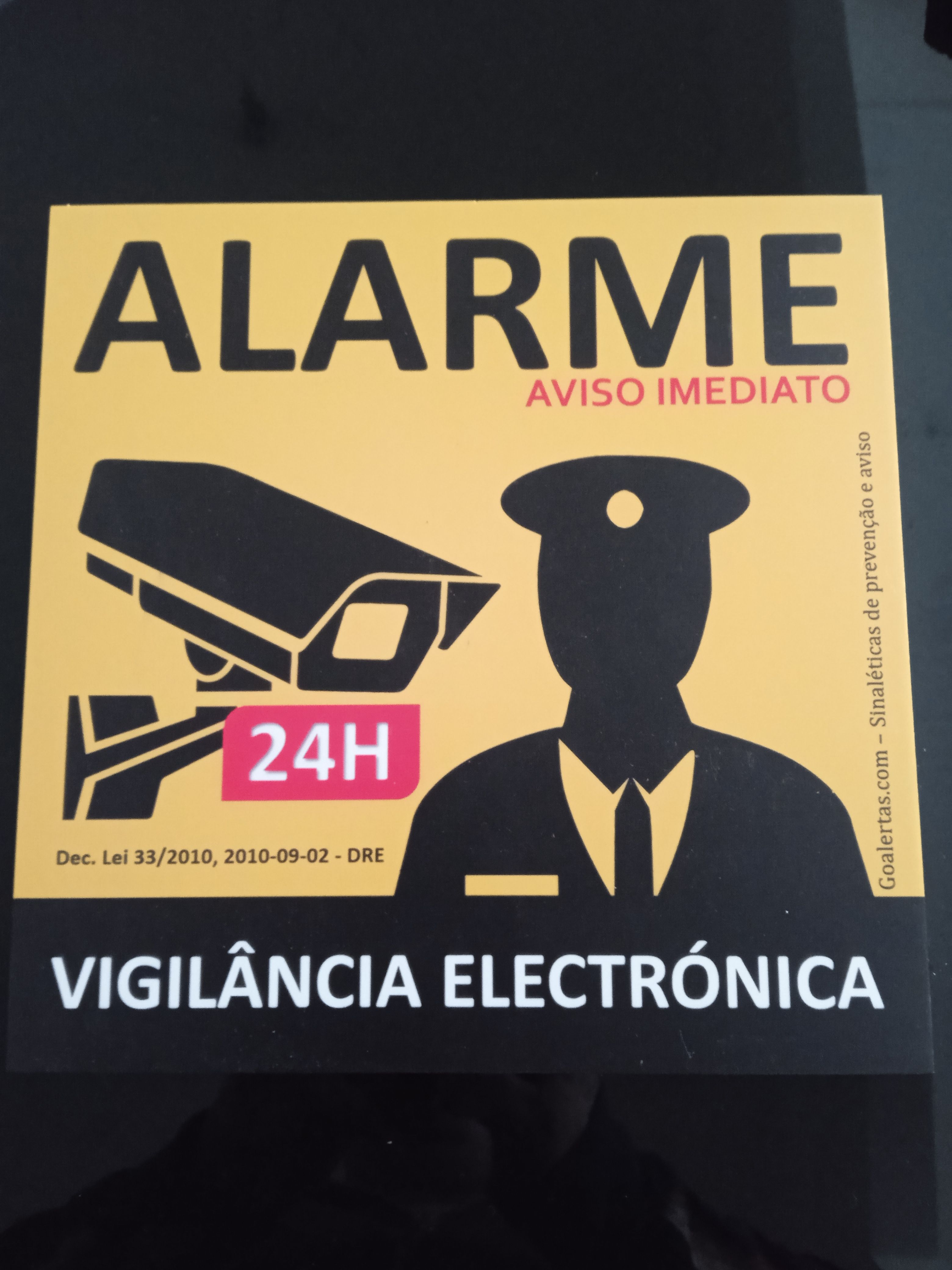 Placas de aviso de alarme em PVC