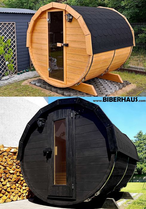 SAUNA Ogrodowa 200 cm MINI DWUpoziomowa +GRATIS Beczka 500L +Akcesoria