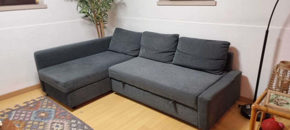Sofá-cama de canto com arrumação