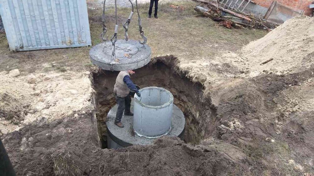 Кольца жб, бетонные, сливные ямы, земельные работы, укладка труб
