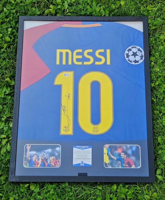 ! AUTOGRAF Lionel MESSI koszulka z AUTOGRAFEM FC Barcelona Beckett