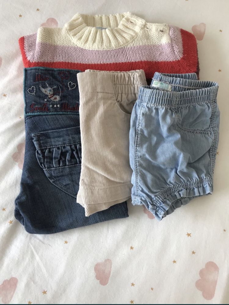 Roupa inverno bebé menina da Zara e Benetton (6 a 9 meses)