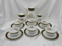 Stary przepiękny francuski ceramiczny serwis na 6 osób L'Amandinoise