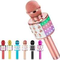 Mikrofon karaoke bezprzewodowy Bluetooth Głośnik LED Zmiana Głosu