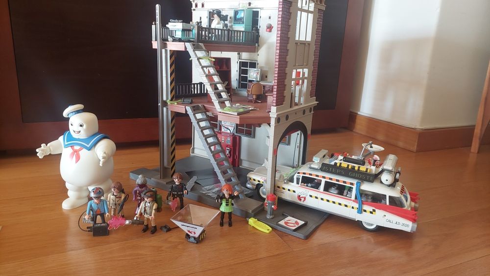 Playmobil Ghostbusters 9219 (quartel)+70170 (carro Ecto-1)+9221 (Marsh